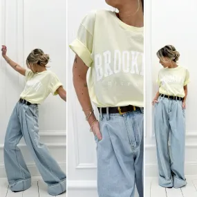 Tee-shirt “BROOKLYN” jaune pâle