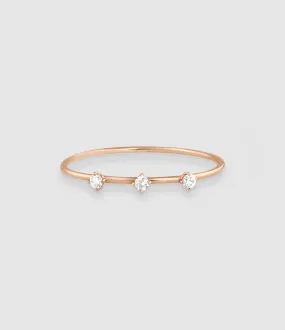 VANRYCKE Partager  Bague Stardust Or Rose 3 Diamants  